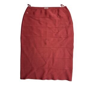 Herve Leger Mauve Bandage Bodycon Stretch Fabric Pencil Skirt Designer